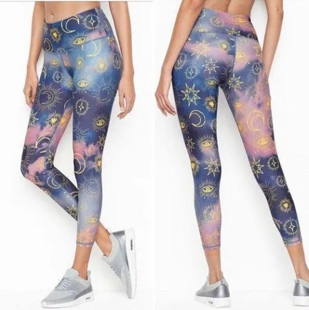 Victoria's Secret Celestial Legging Zodiac Watercolor Pastel Sol Moon Pant VS M